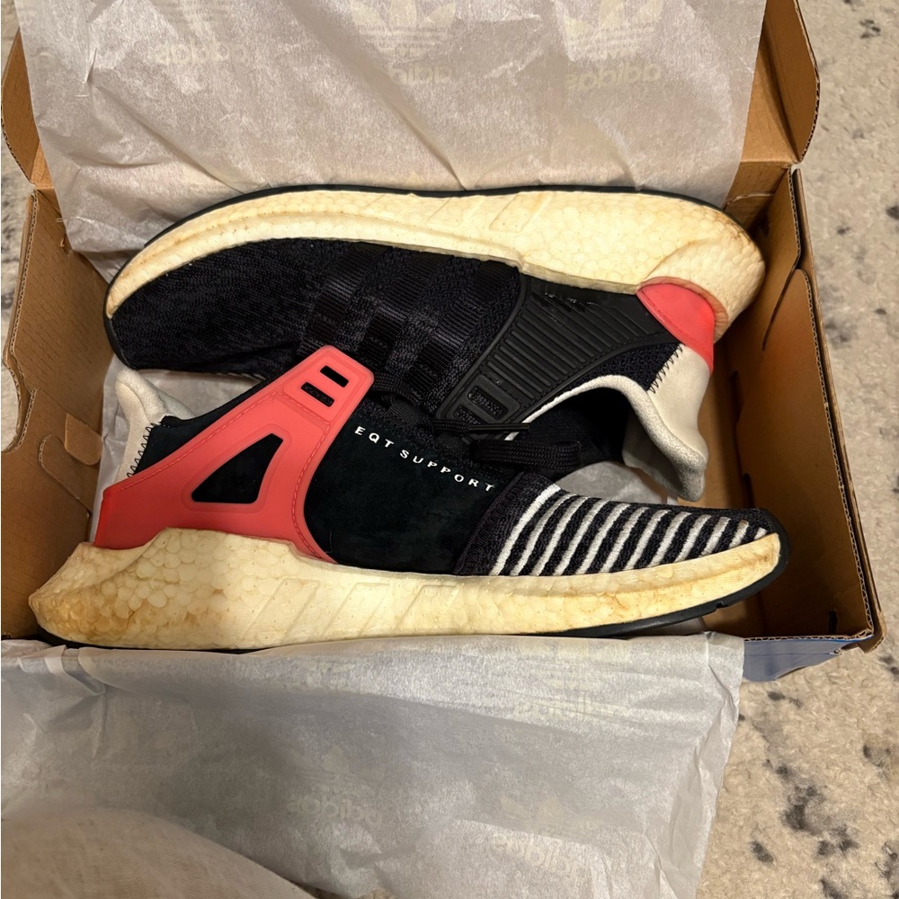 Adidas Men's Black and Red Sneakers